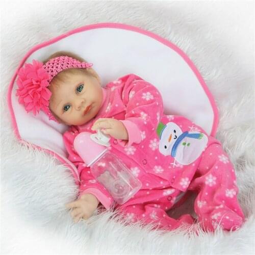 Reborn Popular Realistic Rooted Mohair Newborn Doll 22" 55cm Silicone Vinyl Lifelike Reborn Baby Dolls For kids XMAS cute Gift