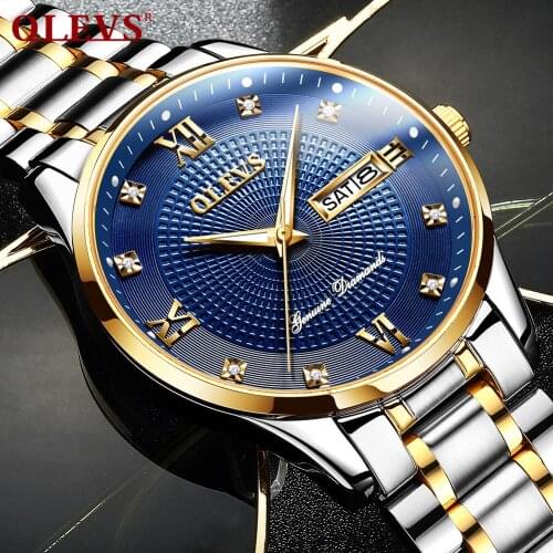 Mens watches automatic mechanical waterproof top brand OLEVS luxury mens gold wrist watches diamond male 2020 bracelet steel