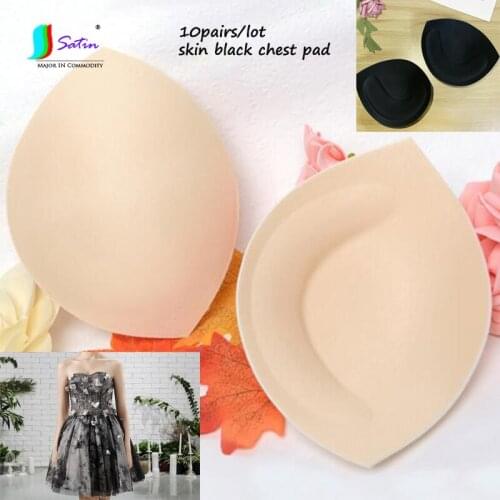 10pairs High Quality Skin Black Thickened Chest Pad Swimsuit Sponge Gathered Big Cup Chest Stick Bikini Wedding Dress Chest Pad