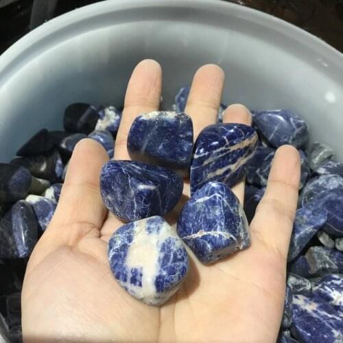 Natural Blue Sodalite Polished gemstone Crystal tumbled stones for healing