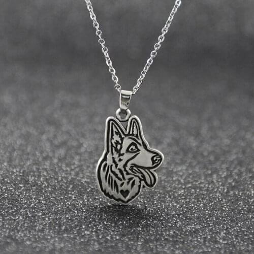 New Colar Vintage German Shepherd Pendant Love Necklace Bohomian Dog Maxi Necklaces Collier Femme For Women Men Jewelry Choker