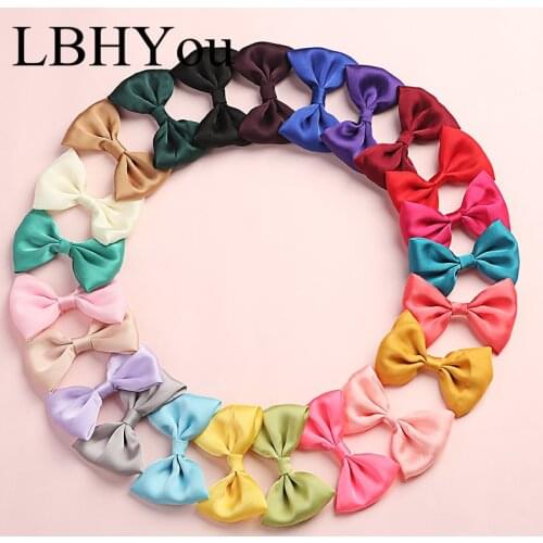 Wholesale School Girls Silk Bows Hairpins Mix Colors Baby Girls Hair Clips Handmade Princess Hair Barrettes