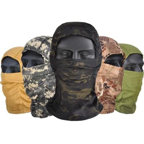 Outdoor Airsoft Camouflage Balaclava Full Face Camping Mask for CS Wargame Cycling Hunting Army Helmet Liner Tactical Mask Scarf
