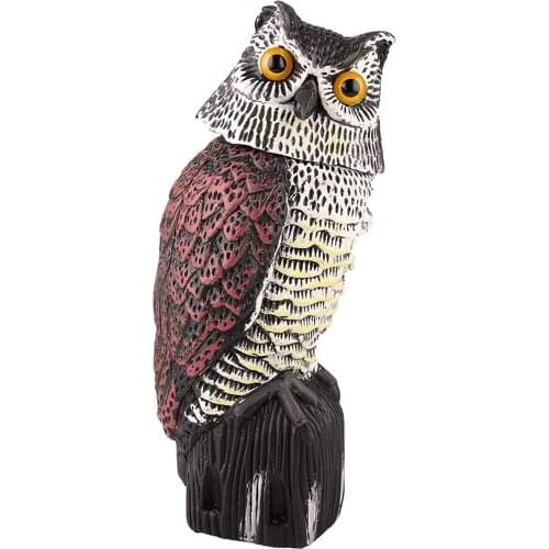 Garden Decoration Statues & Sculptures Owl Decor With Rotating Head Idyllic Scarecrow Shaking Head Owl Garden Decoration