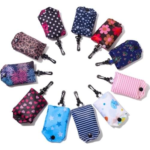 Foldable Shopper Bag for Groceries Recyclable Grocery Tote Pouch Women Flower Printing Friendly Washable Shopping Storage Bags