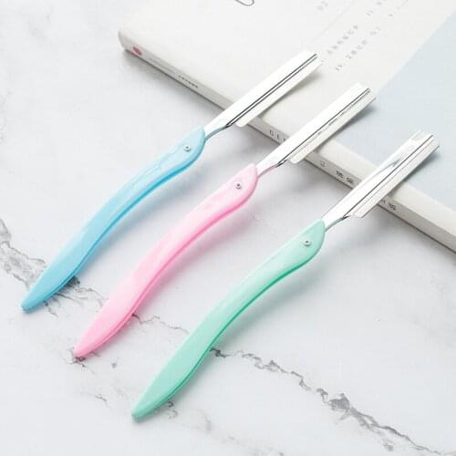 3 Colors Random Foldable Eyebrow Trimming Knife Holder Portable Eyebrow Trimming Knife Eyebrow Trimming Knife Holder