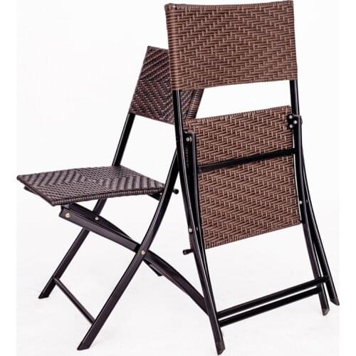 Household backrest handmade rattan folding chair outdoor leisure chair high-quality accessories stable non-slip