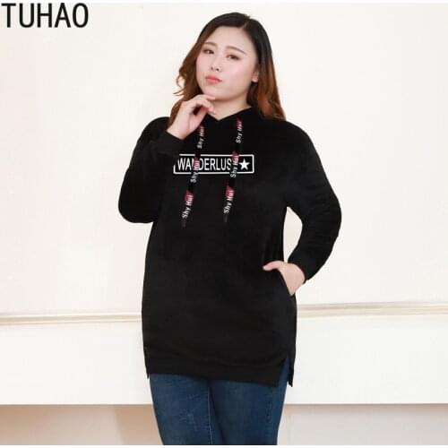 Plus Size 10XL 8XL 6XL Womens Hoodies Swirtshirts Black Long Sleeve Thick Pullovers Sweatshirt Hoodies Womens clothes MSFS