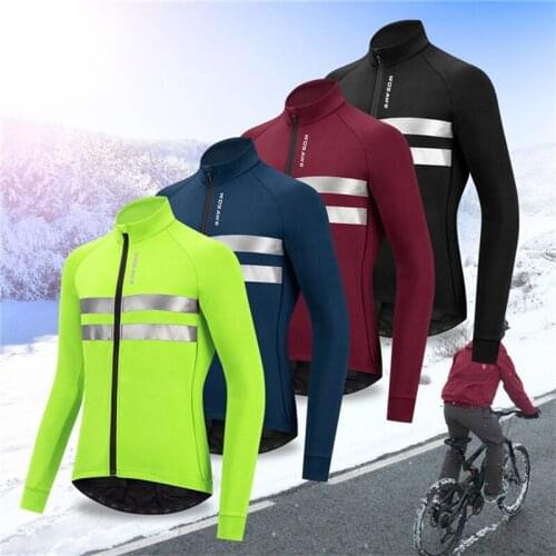 Cycling Equipment Solid Color Long-Sleeved Sports Jacket Mountain Bike Sweatshirt Fleece Cold Warmth Reflective Anti-Wrinkle Top