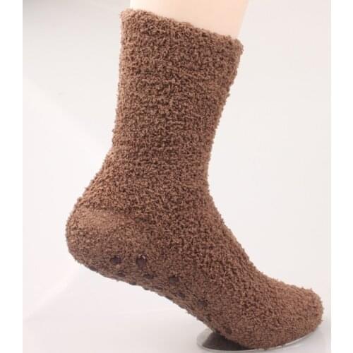 High Quality Men Casual Wool Socks Slippers Thicken Indoor Non-slip Socks Soft Winter Warm Hosiery Short Sock Shoes Male