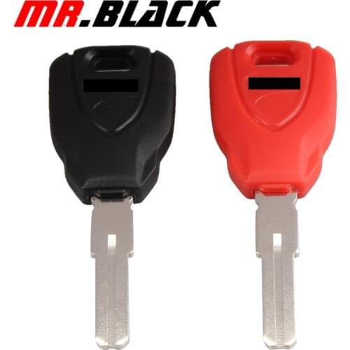 Motorcycle Parts Uncut Blade Blank Key For Ducati Monster 696 796 795 899 959 1098 1199 1299 Multistrada MTS950 (Black/Red)
