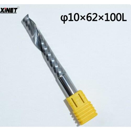 10*62*100L 1 Flute Tungsten end milling cutter,PVC,MDF,Acrylic,Plastic