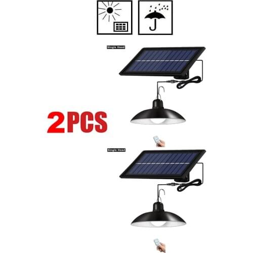 2pcs remote 30 led 2 head Retro Lampshade Solar Pendant Chandelier solar Light outdoor lighting of garden security lamp spotligh
