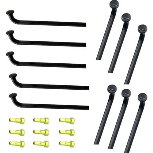 24 Pieces A Lot J-bend Black Color Bicycle Spokes Head Diameter 2.2 mm Body Diameter 2.0 mm Stainless Steel Mountain Bike Spokes