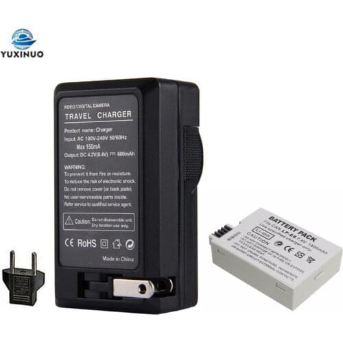 7.2V 1500mAh LP-E8 LPE8 Camera Battery + AC Charger for Canon EOS 550D 600D 650D 700D Kiss X4 X5 X6i X7i Rebel T2i T3i T4i T5i