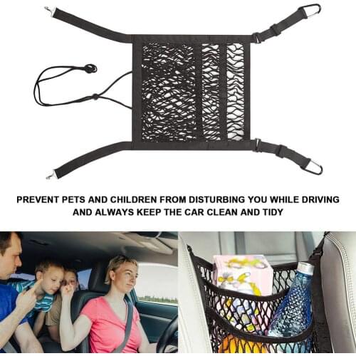 Car Purse Net Handbag Holder Between Seats Cargo Storage Bag Magic Sticker Mesh Storage Bag Pocket Cage Auto Seat Back Bag