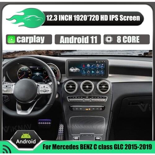 12.3 inch Android 11 car radio for Mercedes benz C class GLC 2015-2019 car 256G GPS navigation stereo dvd multimedia player