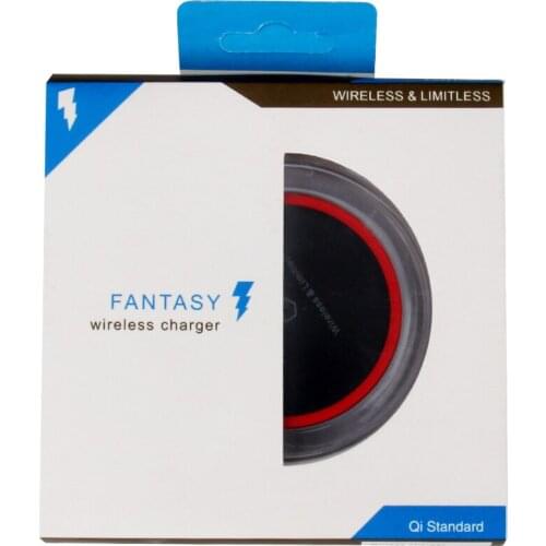 QI wireless charging pad 5V 2A wireless charger with micro USB cable fantasy Blue light for samsung iPhone 100pcs/lot