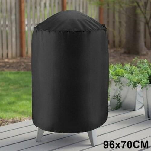Black Waterproof BBQ Grill Cover Home Garden Anti Dust Rain Barbeque Grill Protective Cover BBQ Accessories