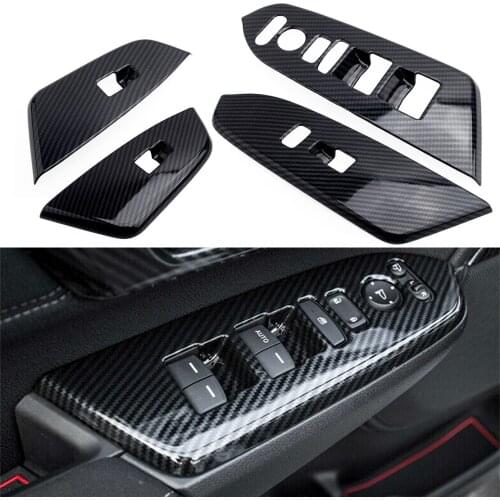 CITALL Black ABS 4Pcs Carbon Fiber Texture Interior Door Armrest Cover Trim fit for Honda CRV CR-V 5th 2017 2018 2019