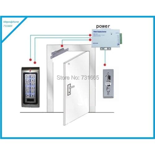 DA109 Waterproof Access Controller DIY Kit Set Access Control + Magnetic Lock + Power Supply+ Infrared Exit Button