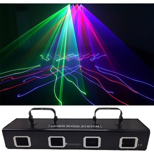 Dj Light 4 Beam Bar DJ Laser Red Green Blue Pink Laser Line Scan Disco Lazer Good Use For Home Party KTV Night CLub Bar
