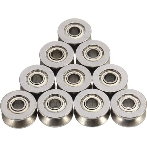 Fixmee Newest 10pcs VGroved Wire Guide Pulley Wheels Roller 4mm High Carbon Steel Ball Bearing