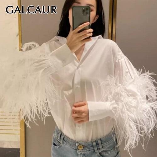 GALCAUR Womens White Shirts
