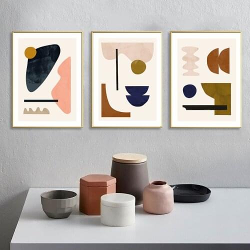 Geometric Abstract Scandinavia Canvas Painting Nordic Wall Art Pictures Poster and Print Interior Living Room Modern Home Decor