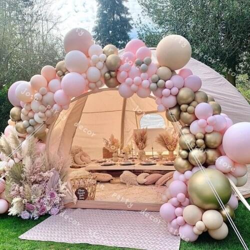 Global Balloons Garland Arch DIY Macaron Pink Double Layer Blush Skin Wedding Supplie Gender Reveal Decoration Baby Shower Decor