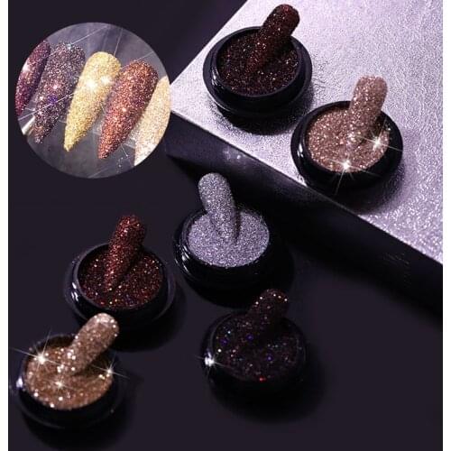 1 Box Holographic Sequins Gold Silver Dazzing Party Glitter Nail Powder Pigment Dust for Gel Polish Shinning Nail Art Decoration