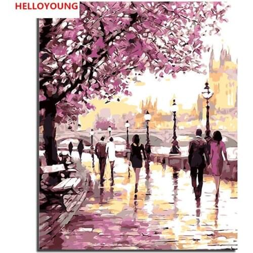 Картины цветов по номерам HELLOYOUNG China At AliExpress