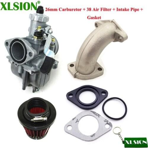 XLSION 26mm Carburetor + 38 Air Filter + Intake Pipe + Gasket For 110cc 125cc 140cc YX Lifan SSR Pit Dirt Bike Thumpstar