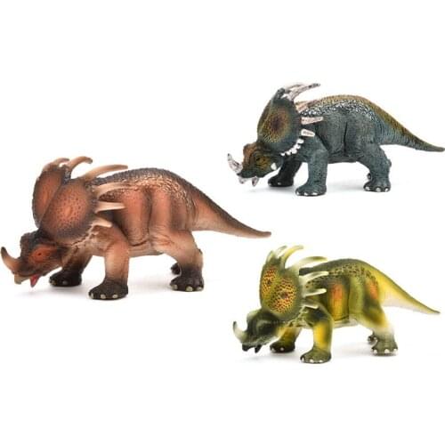 Hot Jurassic Triceratops Dinosaur Model Styracosaurus Unicorn Dragon Solid Model Toy Decoration Educational Toy Model Gift K38