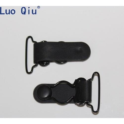 Luo Qiu 500 pcs/lot 25mm Plastic Black Corset Leg Garter Belt Clip Hooks Suspender Ends Hosiery Stocking Grips suspender clips