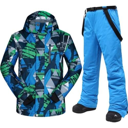 Ski Suit Men Brands Winter Windproof Waterproof Thermal Snow Jacket And Pants Ski Touch Screen Gloves Snowboard Ski Jacket Men