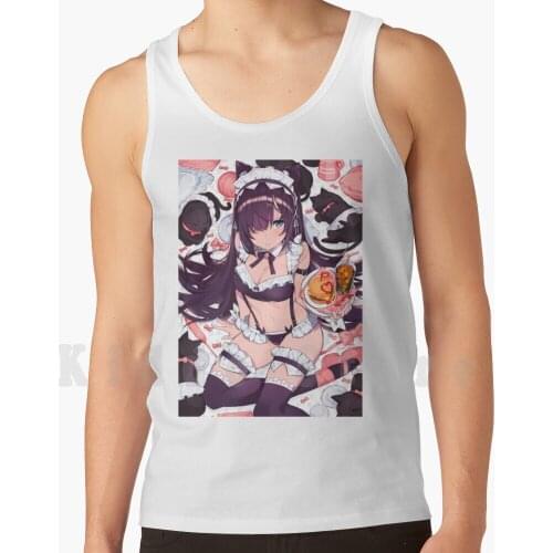 Maid Anime Girl tank tops vest 100% Cotton Anime Manga Girls Maid Cute Kawaii Hentai Ecchi Anime Girl Sexy Waifu