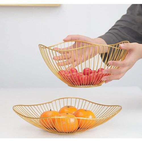 Nordic Style Fruit Vegetable Metal Storage Basket Decorated Display Bowl Rack Dining Table Decoration