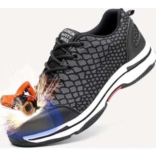 Men Steel Toe Safety Shoes Casual Lightweight Breathable Outdoor Reflective Sneaker Puncture Proof Construction Work Ankle Boots