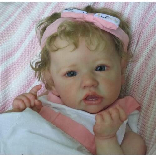 NPK 22 Inches Reborn Doll Kit New Saskia With Teeth Sweet Face Popular Kit By Bonnie