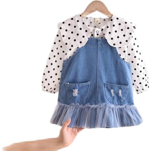 Baby Girl Dress Spring Toddler Princess Clothes Cute Girls Long Sleeve T-shirt Tops Cartoon Casual Dress 2pcs Suit Girls Dress