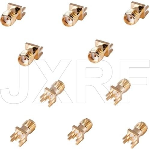 JX The factory sales 10PCS SMA female PCB Edge Mount RF Solder Adapters 0.062' SMA Female Jack Receptacle Solder fast ship