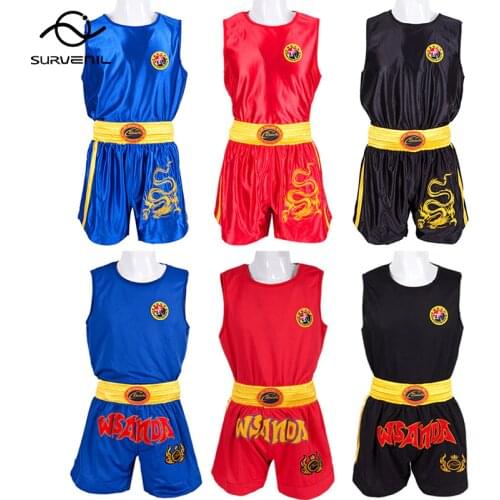 Mma Shorts Kids Mens Boxing Pants Woman Two Piece Vest Muay Thai Shorts Suit Sanda Free Combat Kickboxing Clothes Fight Wear