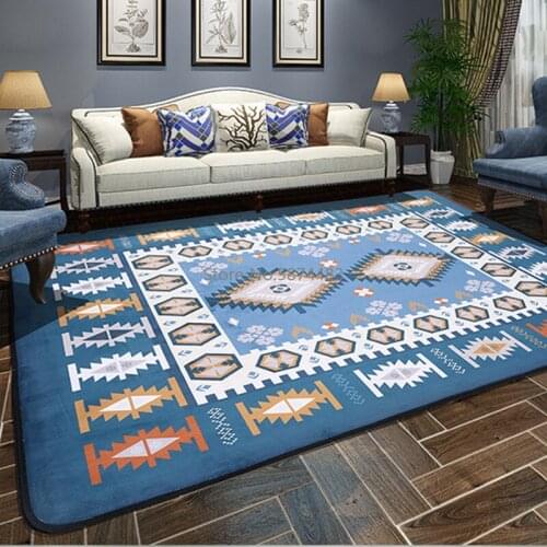Mediterranean Carpet Living Room Bedroom Bedside Coffee Table Blanket Thickened Simple Rectangular Blanket