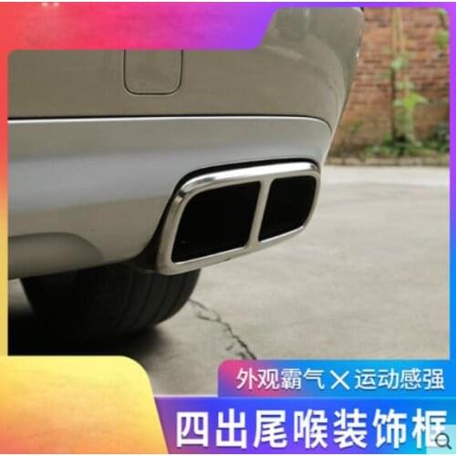 For VOLVO XC60 XC90 2014-2022 Exhaust Decoration Tail Throat Bright Silver Chrome Styling Accessories YJD