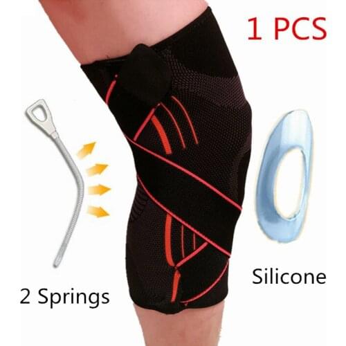 Moving leg protector Sport ware Nylon Gray Elastic Knee Support Bracket Kneepad Adjustable Patella Knee Pad Basketball Safety