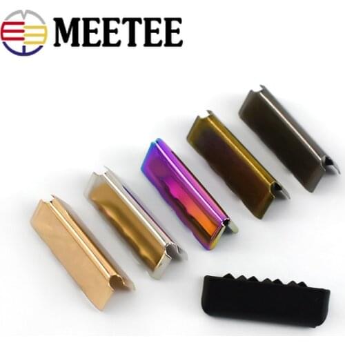 10/20pcs 25mm Metal Clip Buckle Suspenders Pants Belt Tail Buttons Wallet Webbing End Stopper Clasp DIY Sewing Accessories