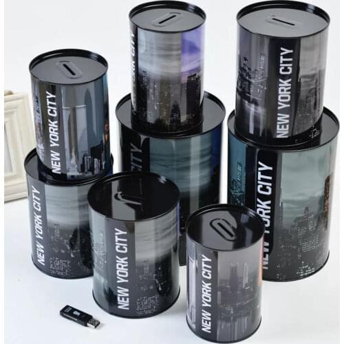 10-15cm Random style Tinplate Piggy Bank Creative New Fashion Home Decoration Gift Saving Bank Money Box for Children