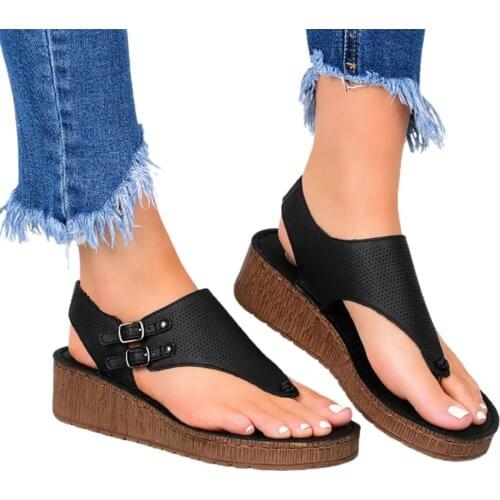 Soft 1 Pair Chic Platform Open Toe Sandals Faux Leather Women Sandals Platform for Home