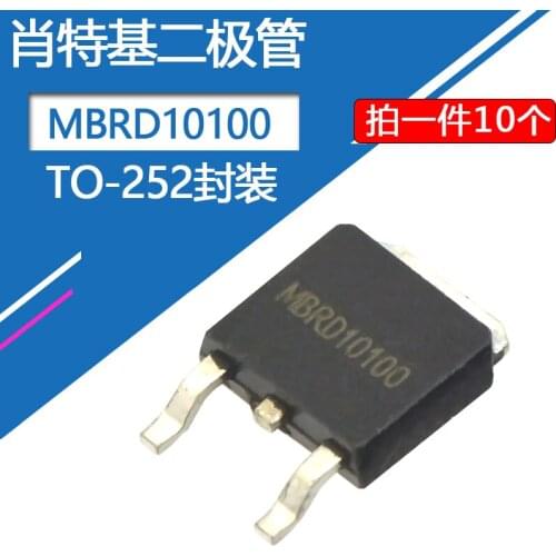 10pcs/lot MBRD10100 Schottky diodes 10A/100V SMD diode package TO-252 10A